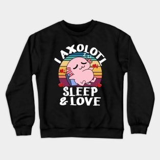 I Axolotl Sleep Love Questions of Valentines Day Axolotl Crewneck Sweatshirt